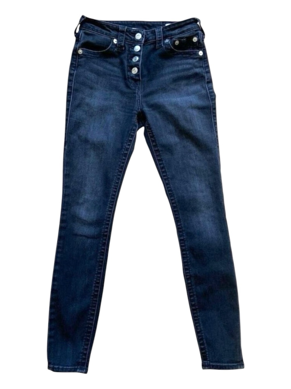 True Religion jeans style Jennie curvy high rise skinny 206051 black button fly